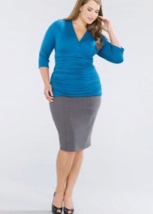 oversized gray pencil skirt