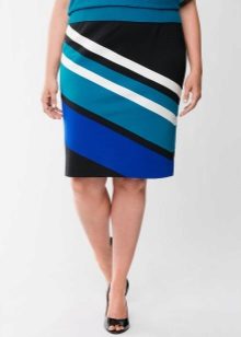  oblique striped pencil skirt for obese women