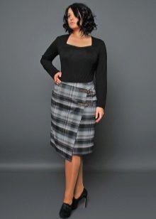  plaid pencil skirt for overweight women
