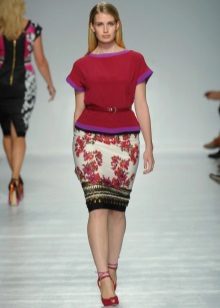  full-length floral pencil skirt