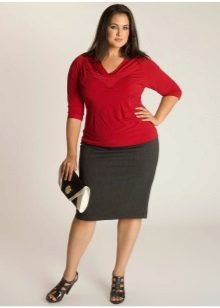 gray pencil skirt for overweight women