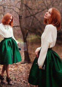 dark green puffy skirt