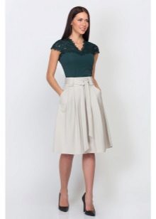 mid-length sun skirt with pockets