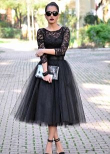 evening look with their tulle skirt