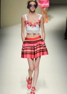 skirt with colorful stripes of different kinds