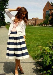 wide striped midi skirt