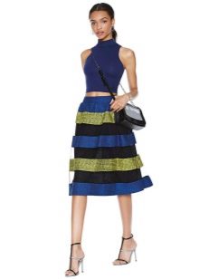 transparent striped midi skirt