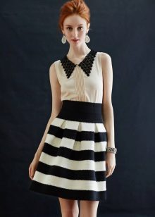 black and white cross stripe skirt
