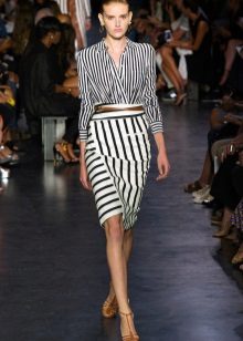 straight striped skirt