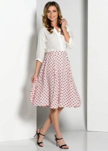 elastic polka dot skirt