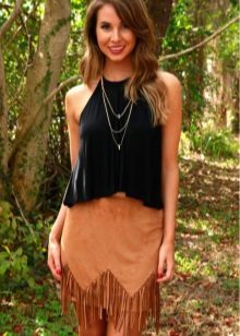 Fringe Suede Skirt