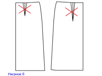 Closure of tucks on a skirt