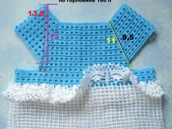 An example of calculating an armhole for an elegant dress for a girl 4-5 years old crocheted