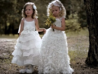 Chic wedding puffy floor dress for girls