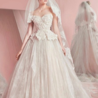 Puffy Lace Top Wedding Dress by ZUHAIR MURAD