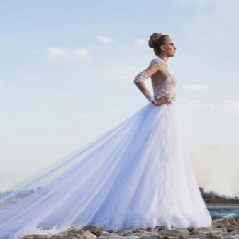 Partially Lace Wedding Dress