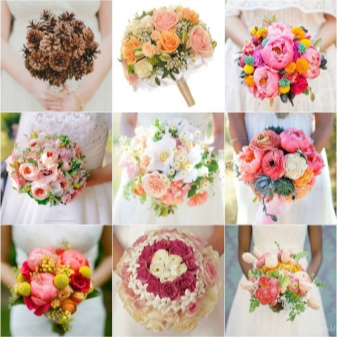 Wedding bouquet under ivory dress