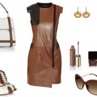 Accessories for a brown leather dress