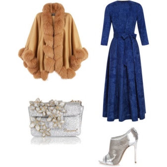 Silver shoes for a blue dress