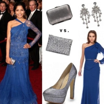 Silver shoes for a blue dress