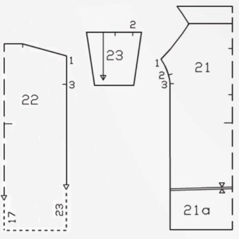 Pattern of a direct dress with drapery