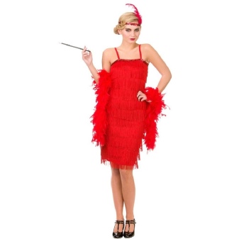 Chicago Red Fringe Kleid