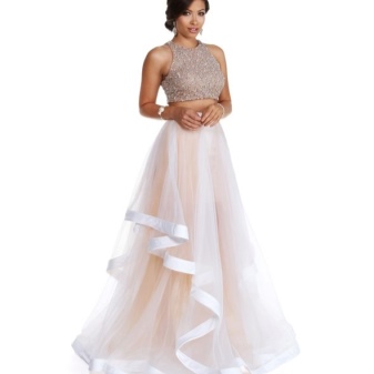 Long white organza skirt