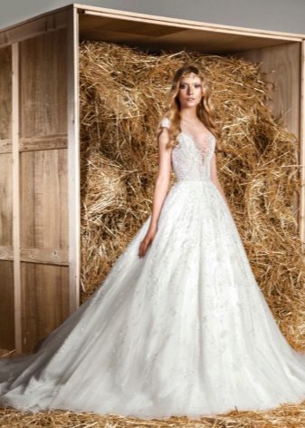 B = Fluffy lace dress from Zuhair Murad