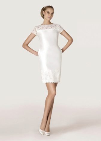 Short sheath wedding dress