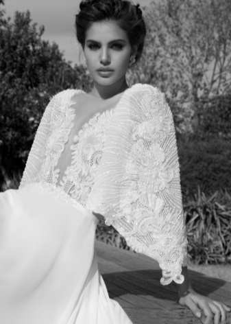Sexy Wedding Dress with Sleeves and Neckline