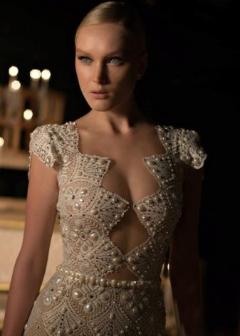 V-neck on a sexy wedding dress