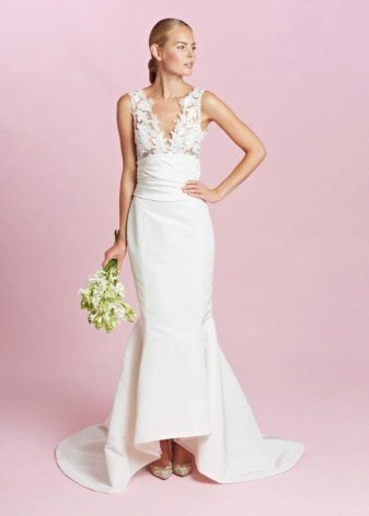 Lace Top Wedding Dress by Oscar de la Renta