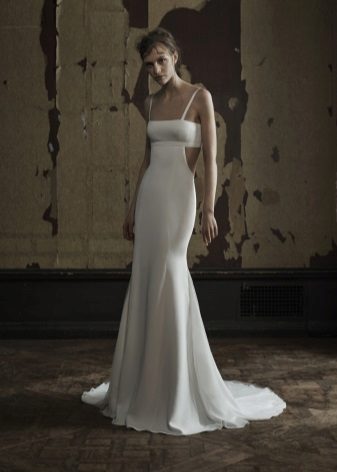 Straight Cut Out Wedding Dress
