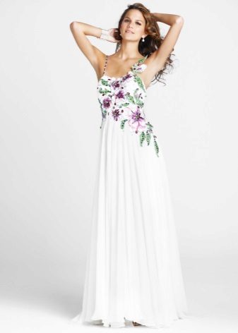 Greek evening dress with embroidery