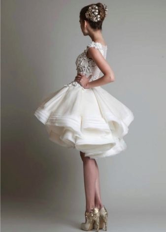 Short puffy wedding dress