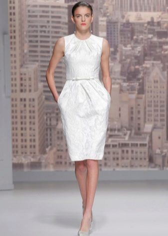Straight Midi Wedding Dress