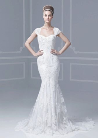 Lace Wedding Dress with False Skirt