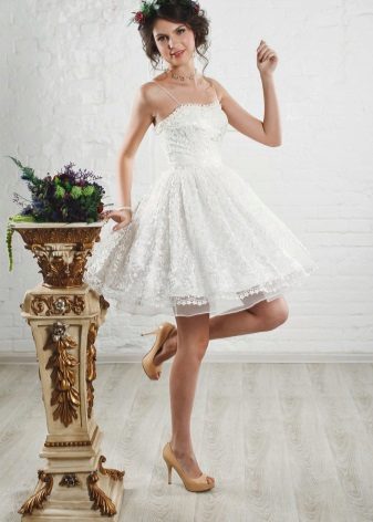 Short lace wedding dress
