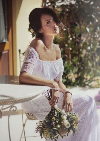 Hippie Shoulder Wedding Dress