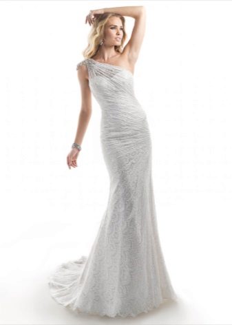 Empire One Shoulder Wedding Dress