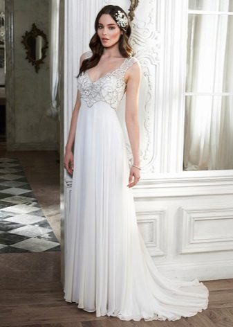 Empire style wedding dress in front