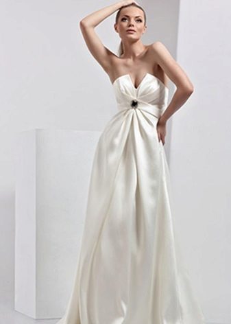 Empire wedding dress with a tight bodice