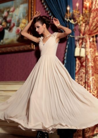 Beige evening dress