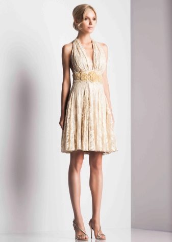 beige midi evening dress