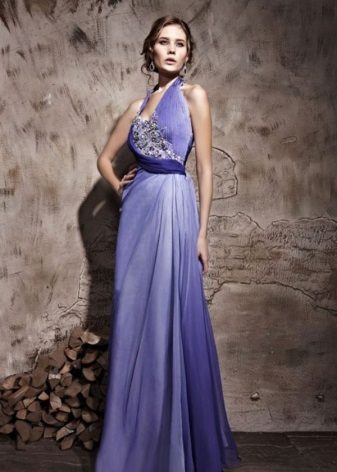 Evening dress lilac in the Greek style