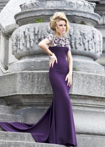 Purple Mermaid Evening Dress