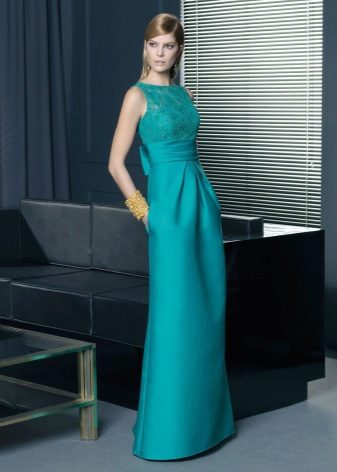 Straight evening turquoise dress from Rosa Clara