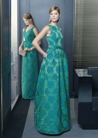 An evening turquoise dress by Rosa Clara