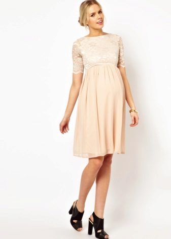 Düğün ve Dantel Kollu Hamile Abiye