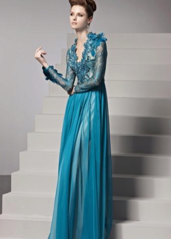 openwork evening dress with a neckline